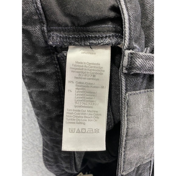 Madewell Jeans Womens 32 Black Curvy 90s Straight Leg Dark Wash Stretch Denim - Picture 9 of 13